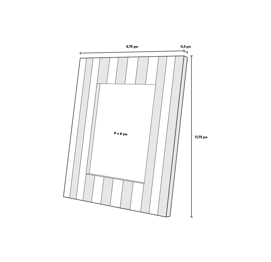 Cadre à rayures verticales 6 x 8 po