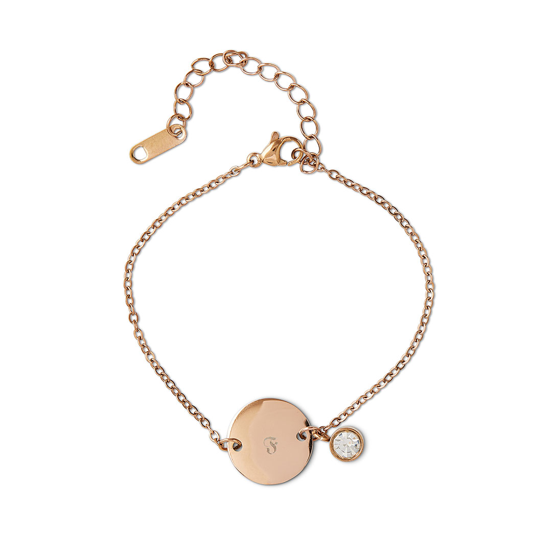 Gem Charm Bracelet - Rose Gold Colour