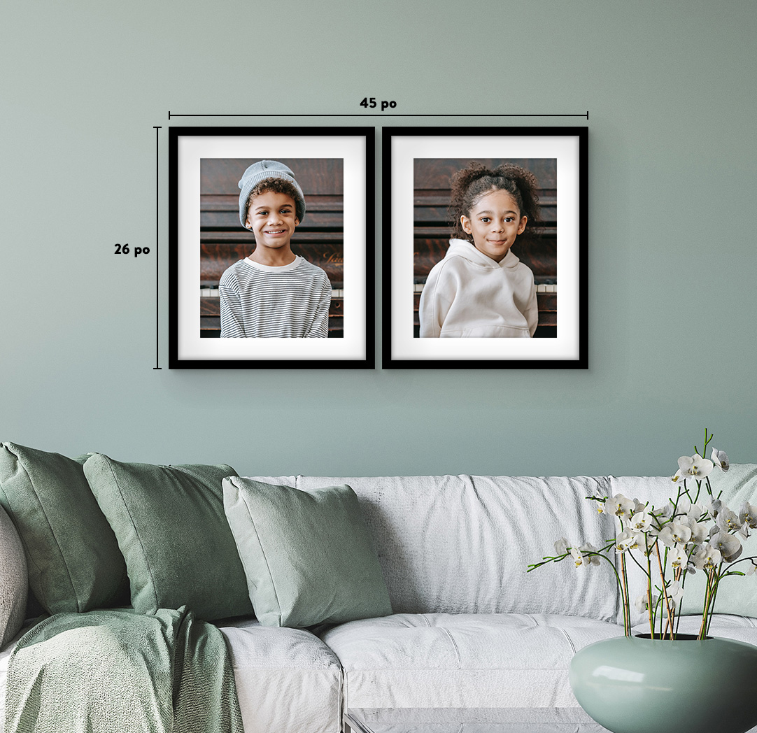 16 x 20 po noir - Ensemble de 2