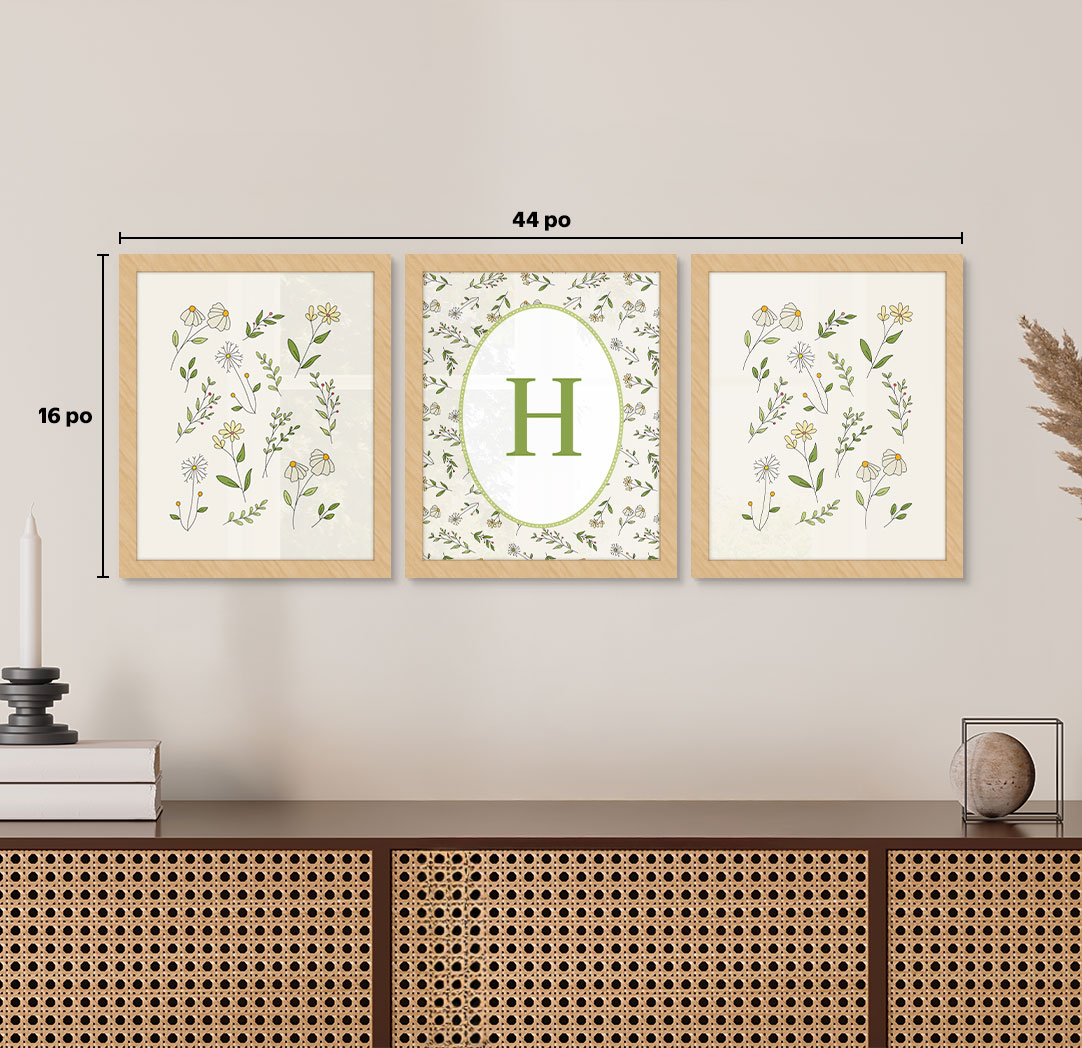 Ensemble de 3 - thématique de 8 x 10 po, cadres bois