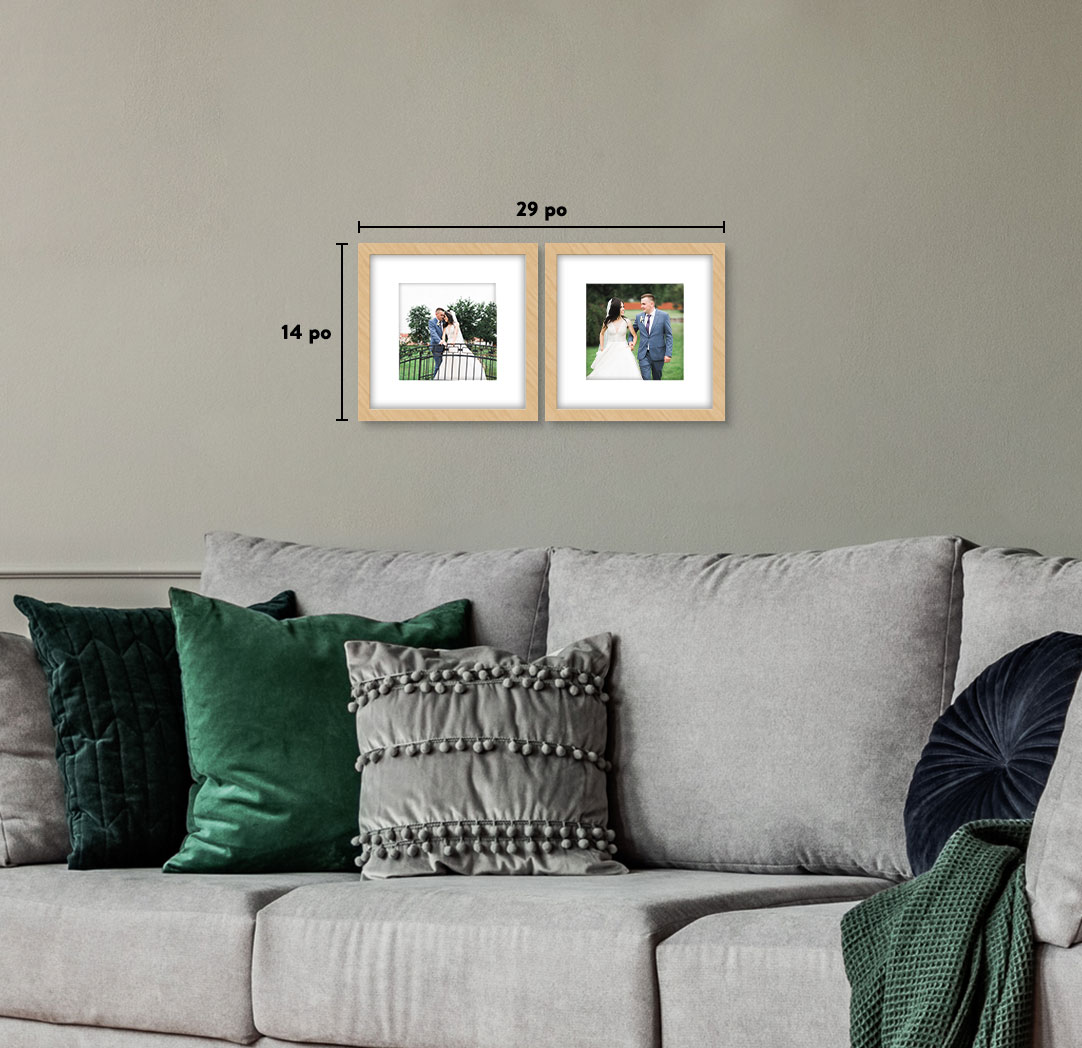 8 x 8 po en bois - Ensemble de 2