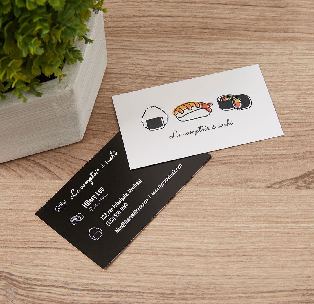 Cartes professionnelles 12 pt, impression recto-verso