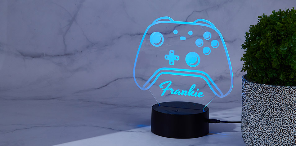 Panneau à DEL personnalisé noir - Manette de jeu