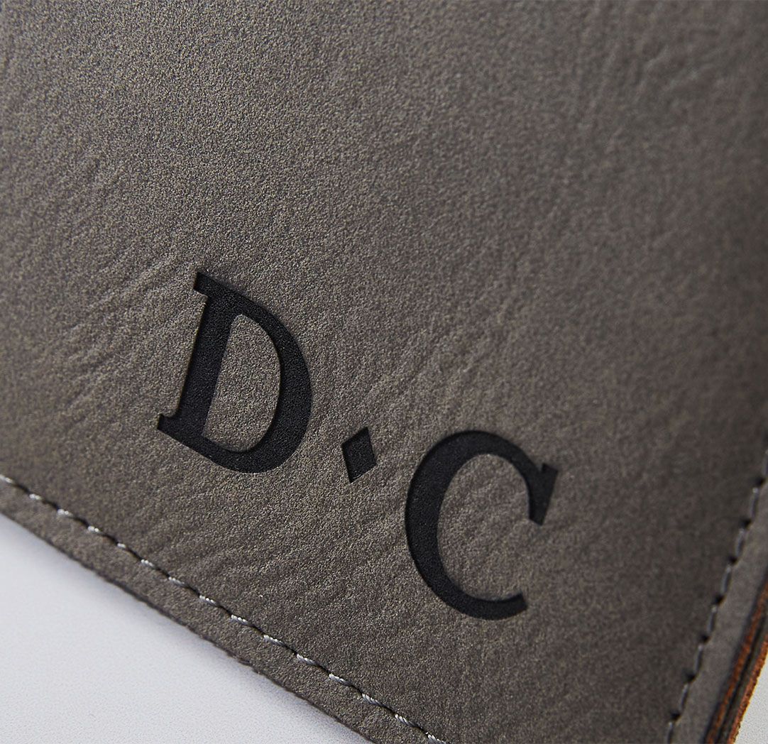 Personalized Grey Leather Wallet