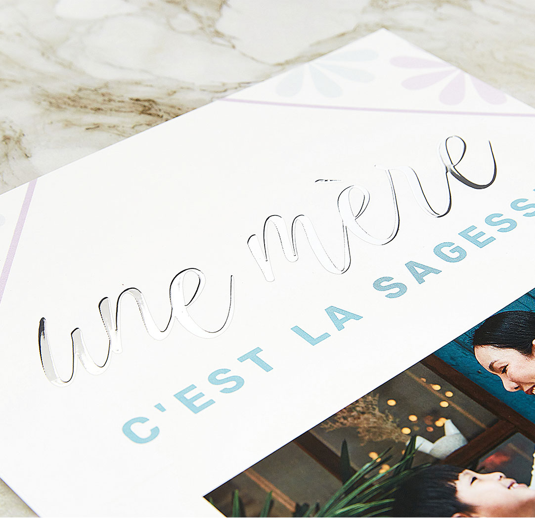 Cartes de souhaits velours métallisées pliées de 9 x 12 po