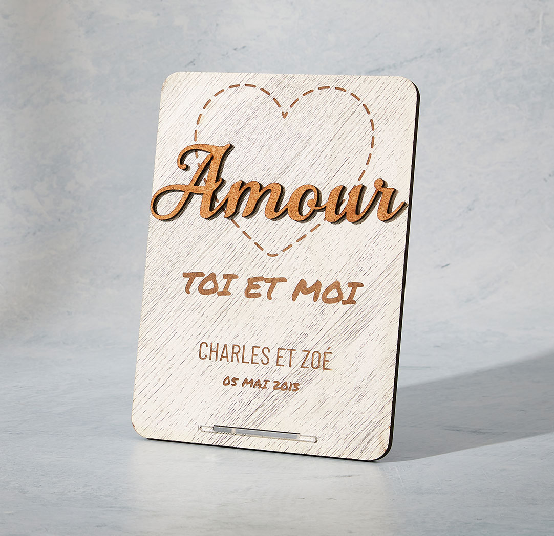 Amour Desktop Card - Wood