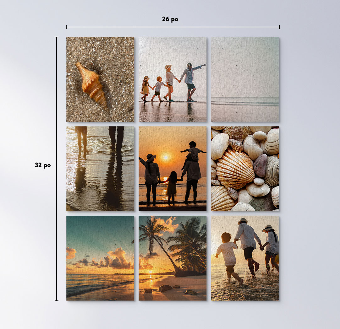 Photo sur toile prestige 8 x 10 po - Ensemble de 9