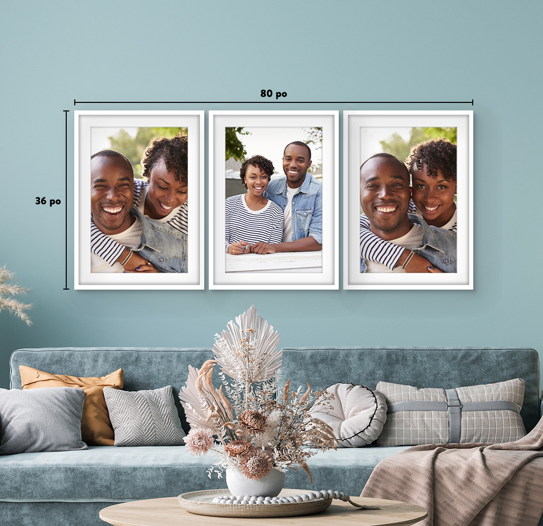 20 x 30 po blanc - Ensemble de 3