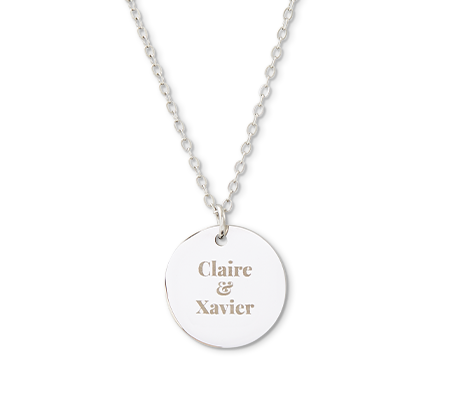 Collier avec pendentif rond - couleur argent