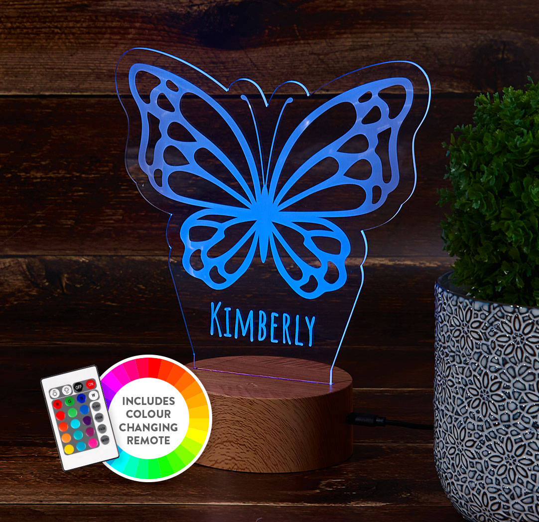 Personalized Wood LED Sign - Butterfly