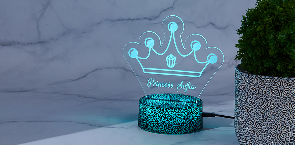 Panneau à DEL personnalisé noir craquelé  - Couronne