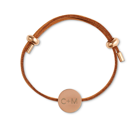 Suede Adjustable Bracelet - Brown & Rose Gold Colour