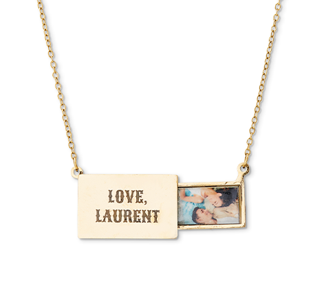 Pull-Out Photo Necklace - Gold Colour