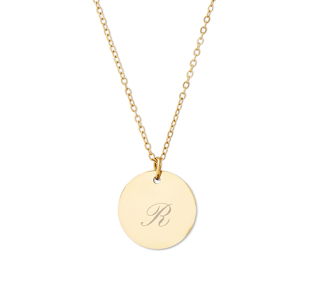 Collier avec pendentif rond - couleur or