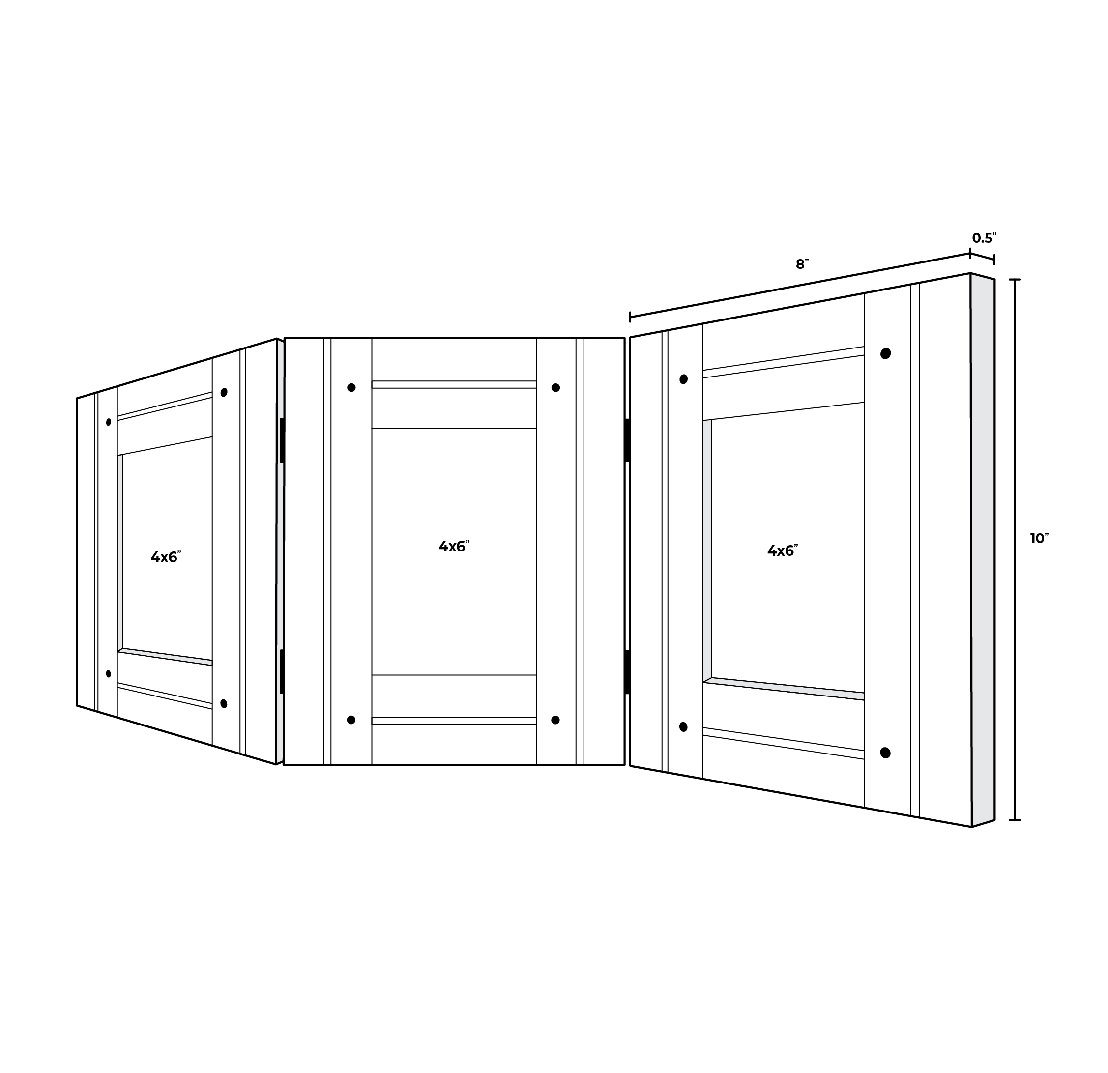 4x6 Green & White Trifold Wood Frame (3)