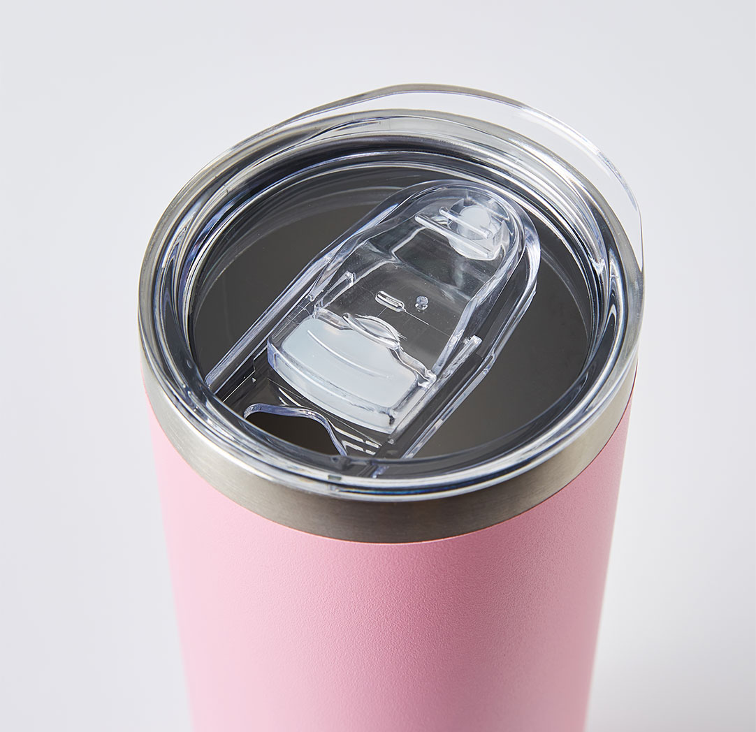 Verre de voyage personnalisé rose de 600 ml