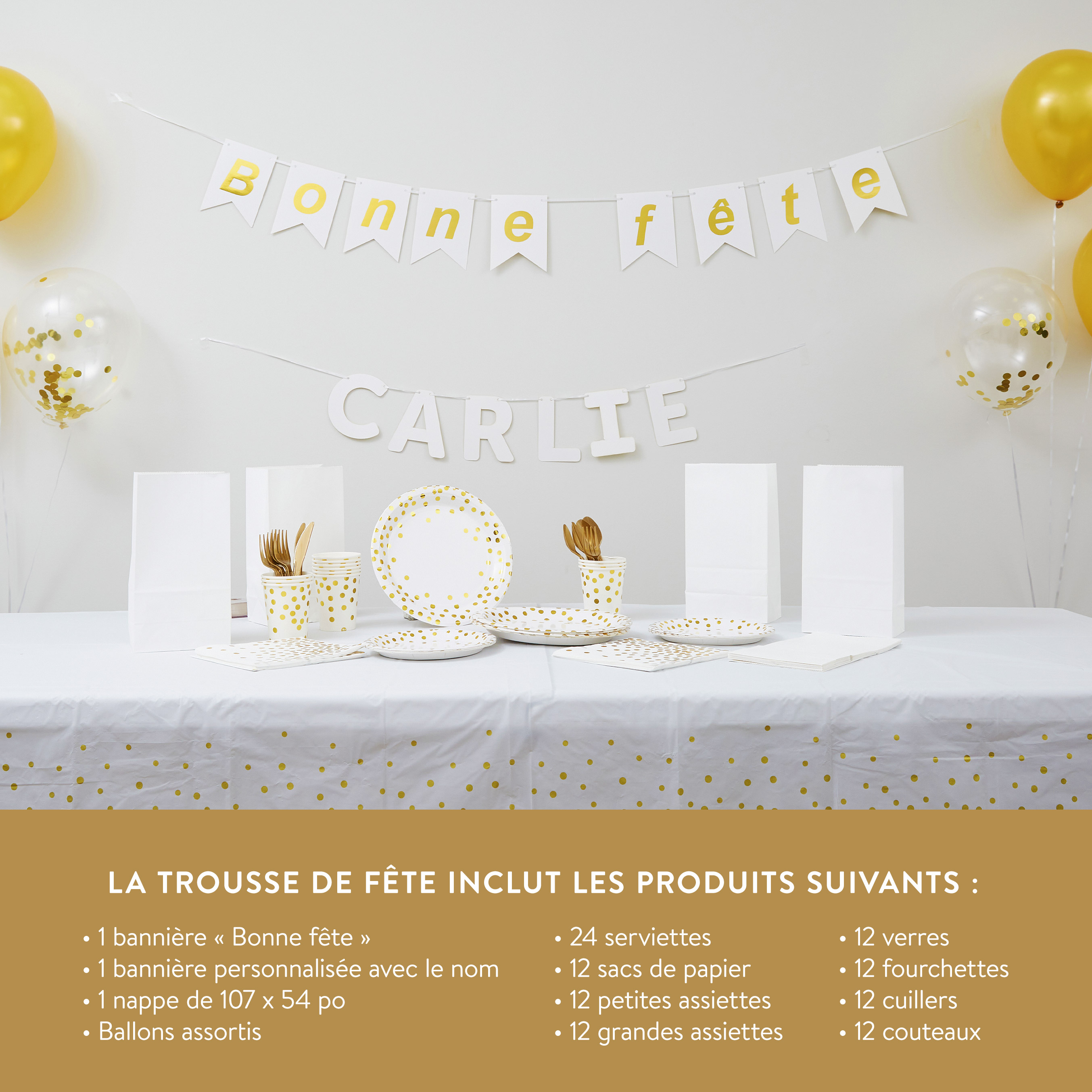 Blanc et or - Trousse de fête