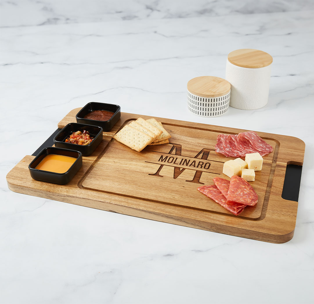 Personalized 4 Piece Wood Serving Tray