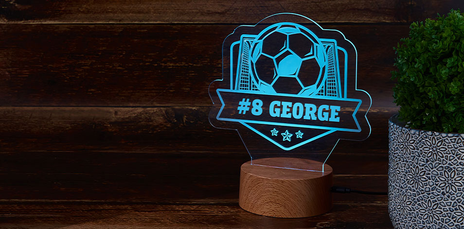 Panneau à DEL personnalisé en bois - Soccer