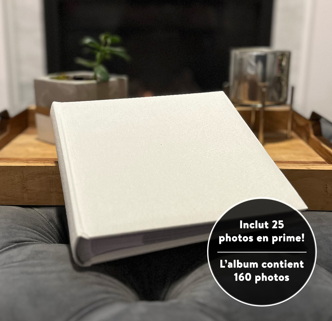 Album photo - 4 x 6 po imitation lin blanc