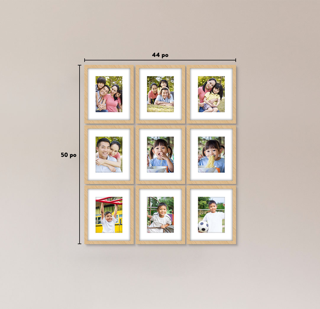 8 x 10 po en bois - Ensemble de 9