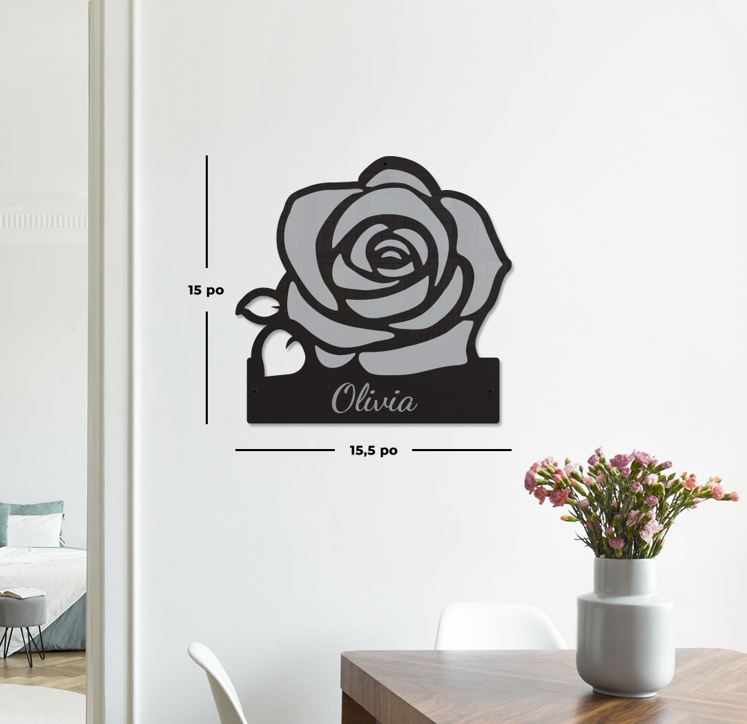 Panneau à forme de rose