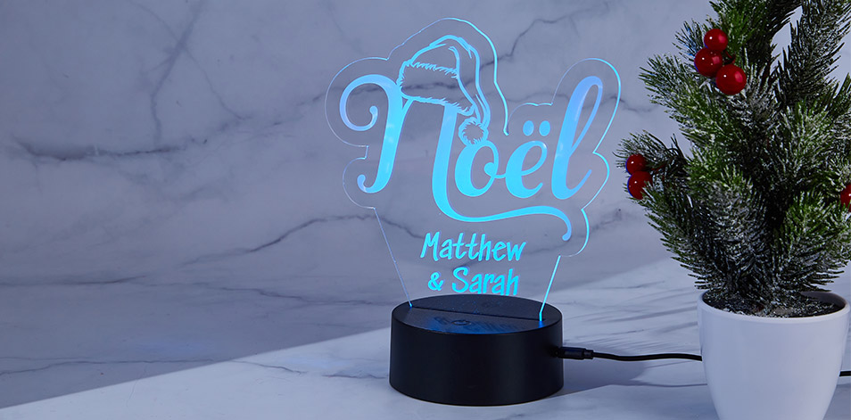 Personalized Black LED Sign - Noël