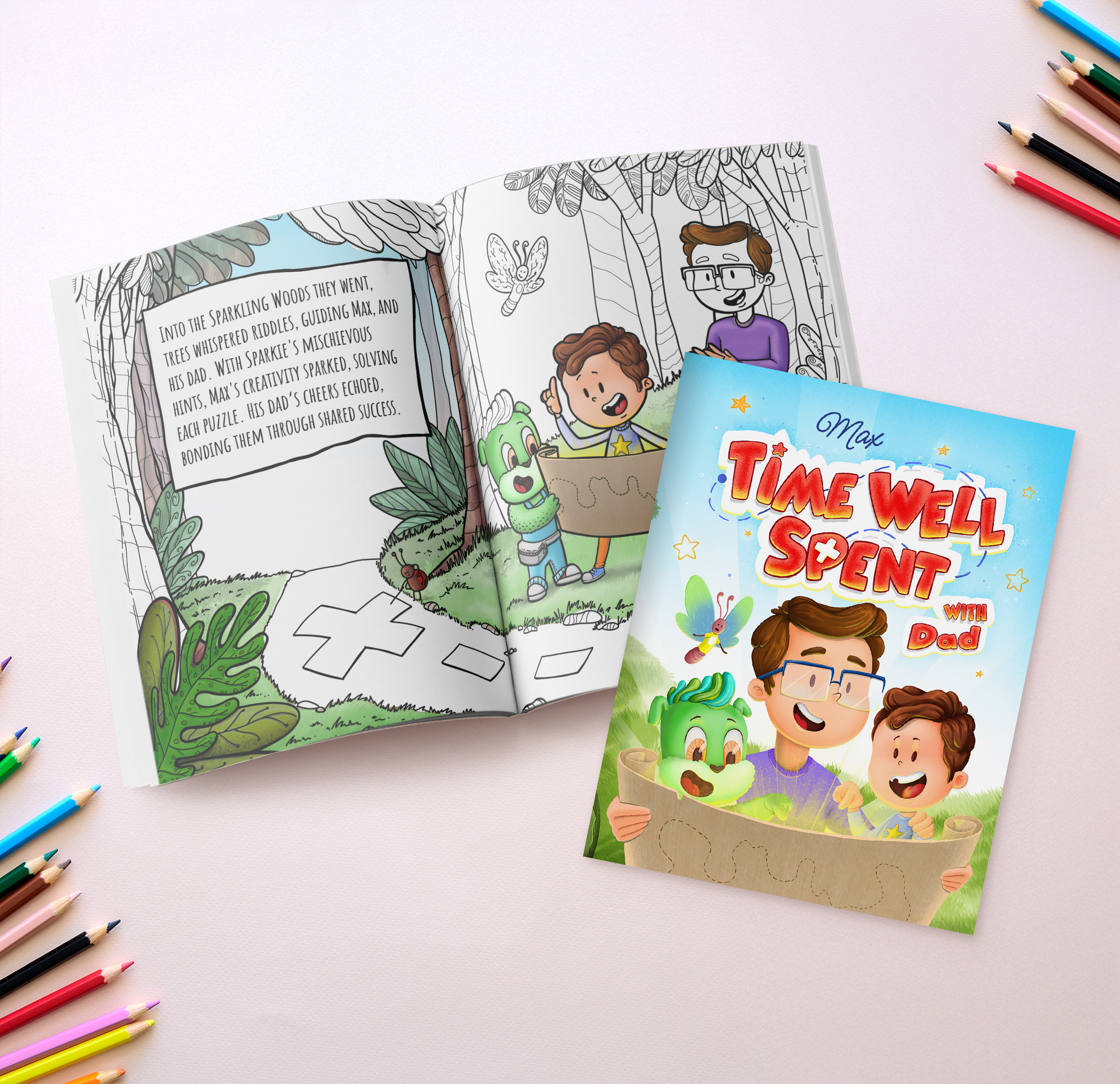 8.5x11 Sparks World Soft Cover Colouring Book