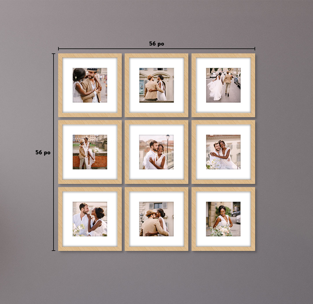 12 x 12 po en bois - Ensemble de 9