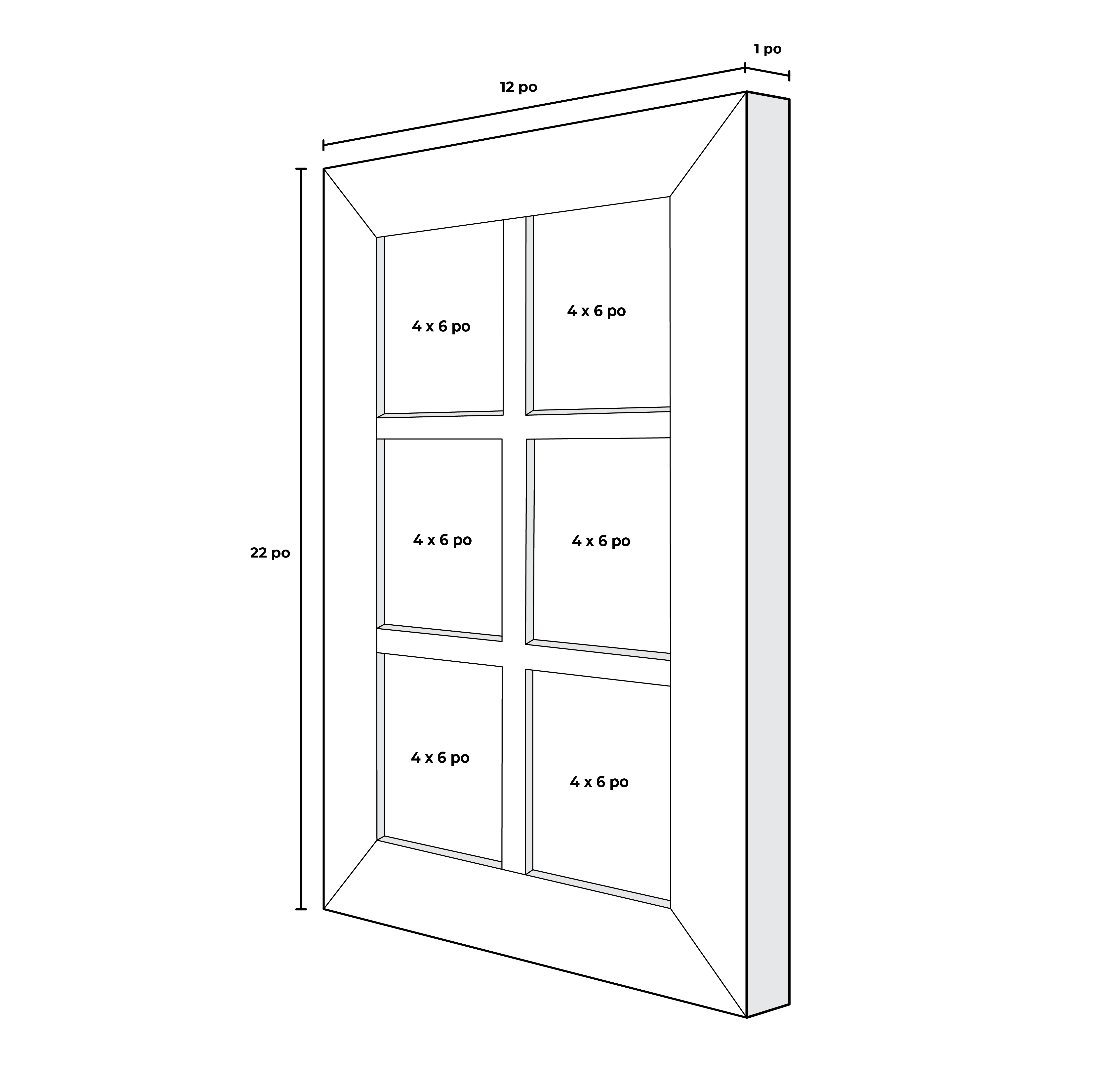 Cadre en bois blanc rustique 4 x 6 po (6)