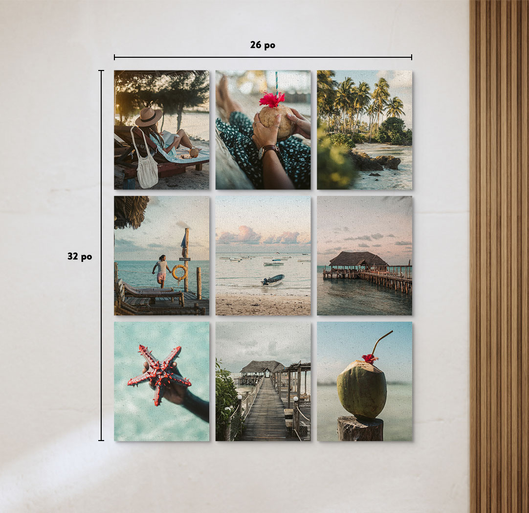 Photos sur toile économiques de 8 x 10 po  - Ensemble de 9