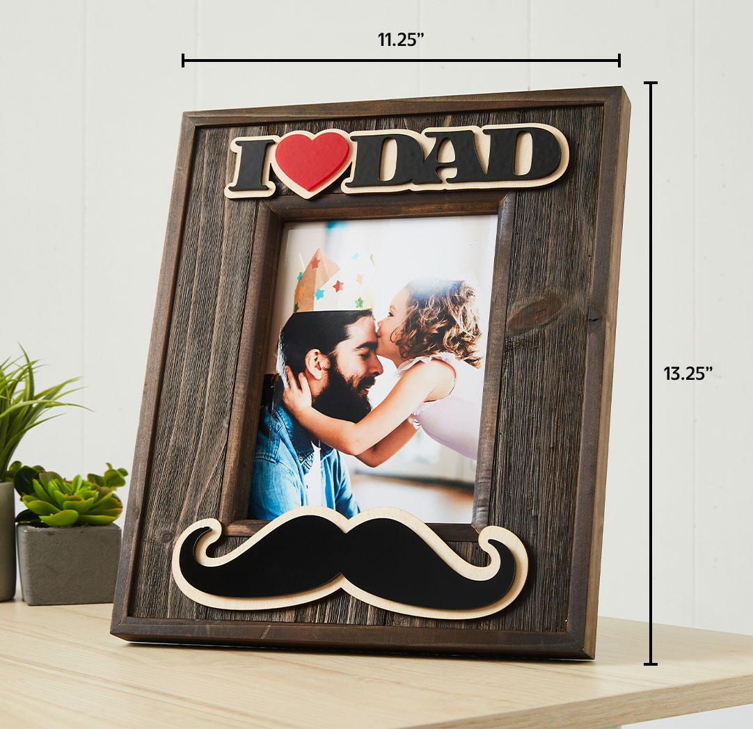 6x8 Wood Moustache Frame (Dad)