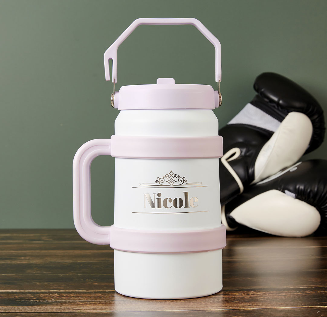 Bouteille personnalisée blanche de 64 oz