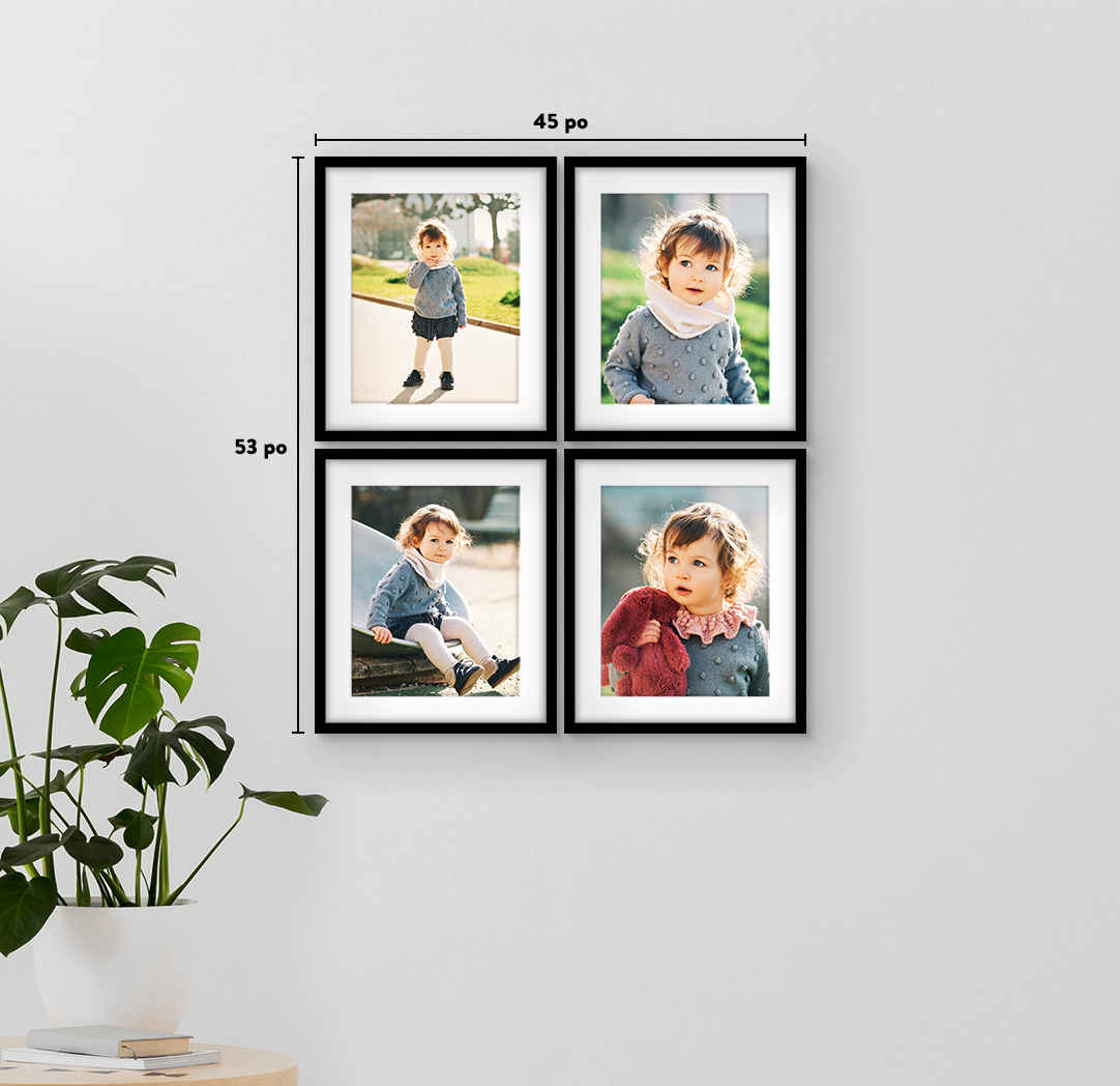 16 x 20 po noir - Ensemble de 4