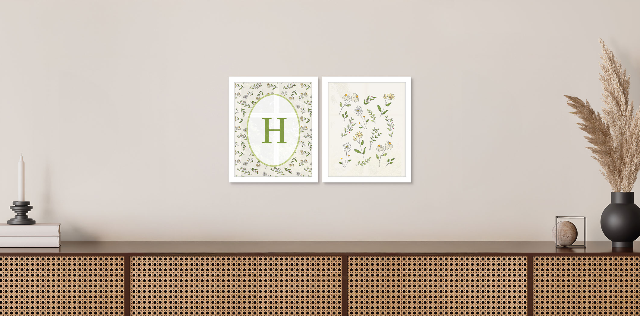 Set of 2 - Themed 8x10 White Frames