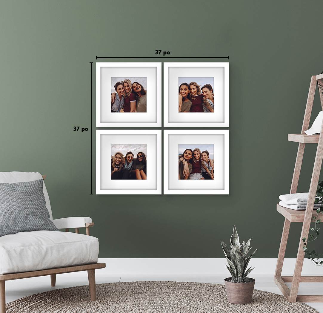 12 x 12 po blanc - Ensemble de 4