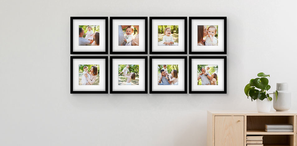 8x8 Black - Set of 8