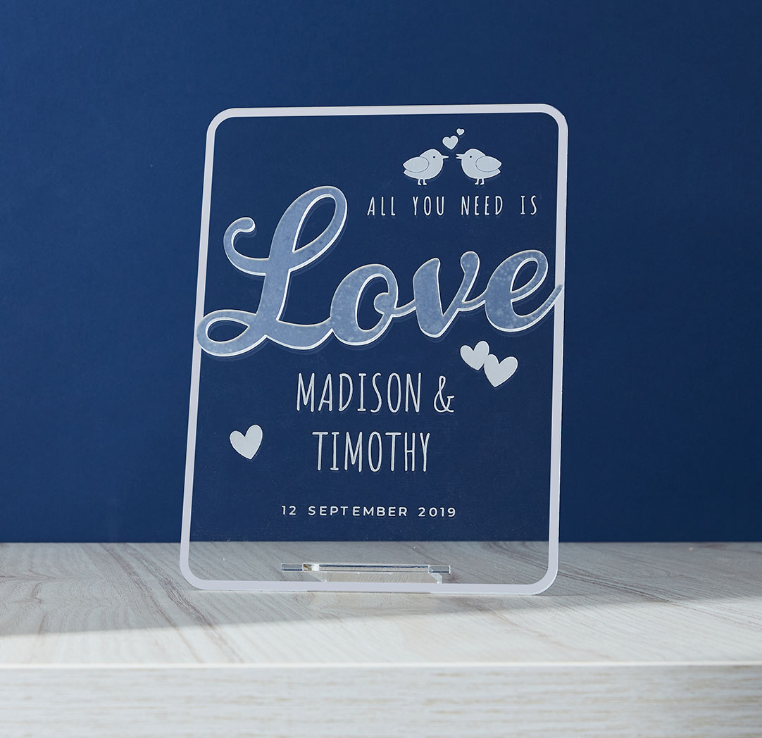 Love Desktop Card - Clear Acrylic