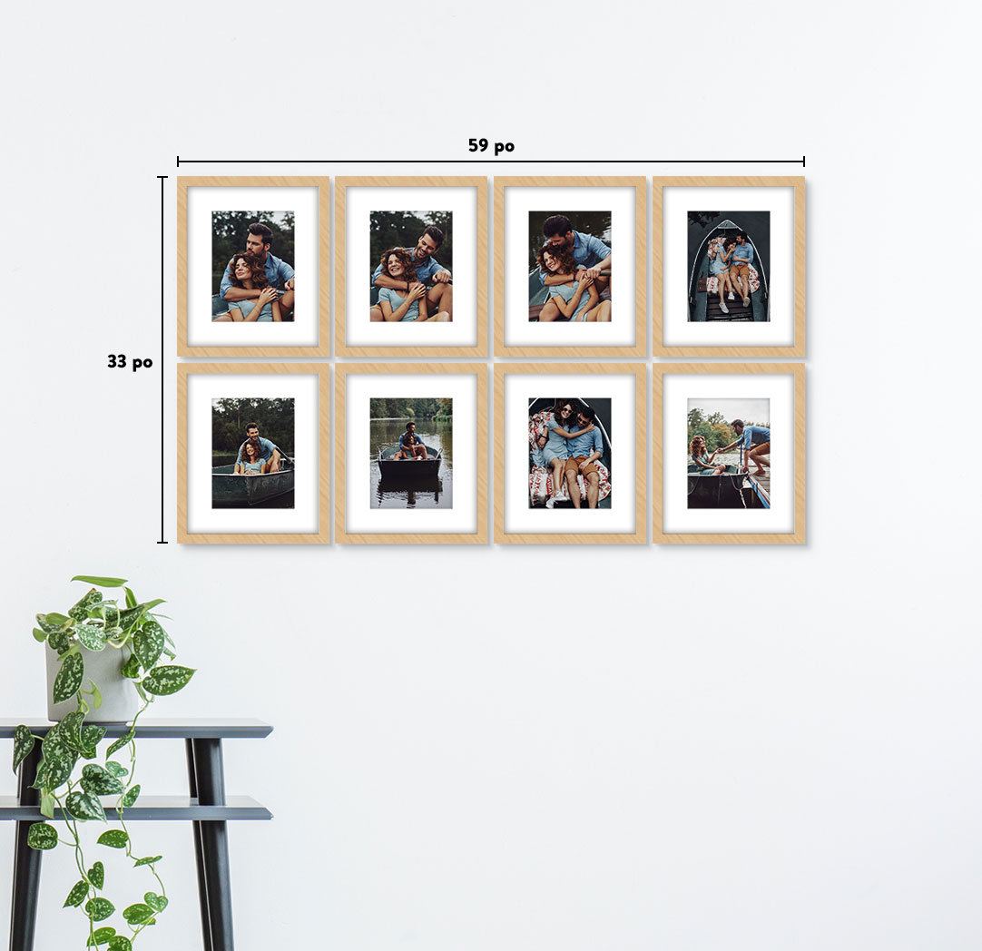 8 x 10 po en bois - Ensemble de 8