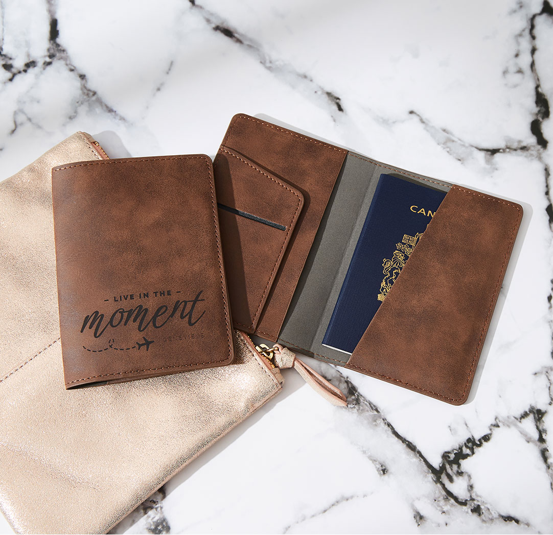 Personalized Brown Leather Passport Holder