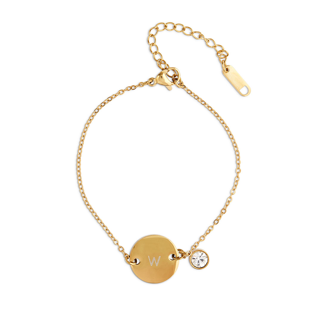 Gem Charm Bracelet - Gold Colour