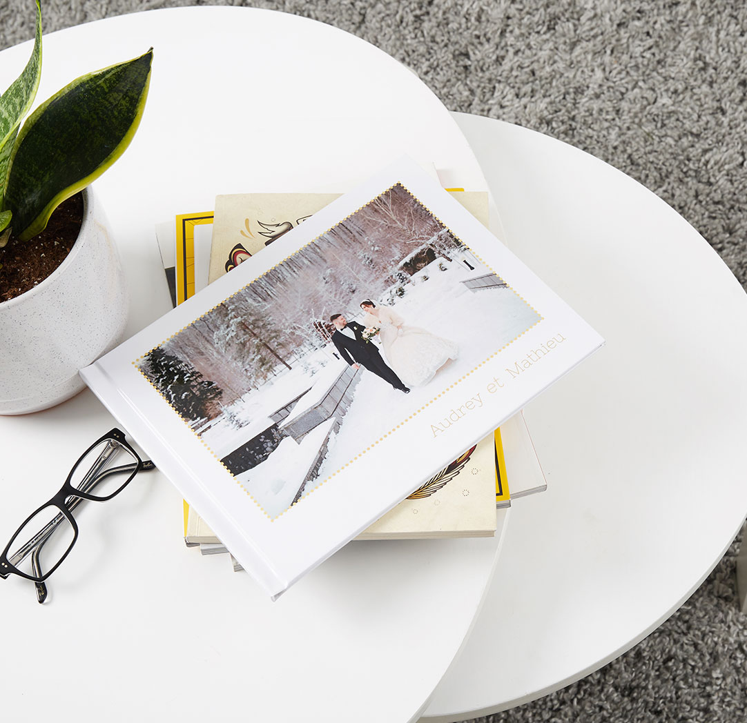 Album photo à couverture rigide personnalisée de 9 x 12 po