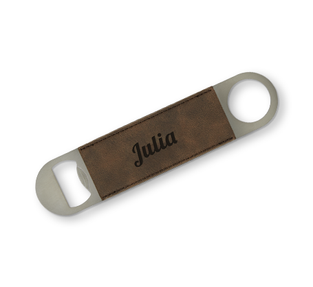 Brown Leather Engraved Bottle Opener