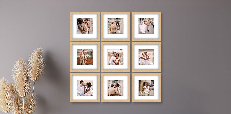 12 x 12 po en bois - Ensemble de 9