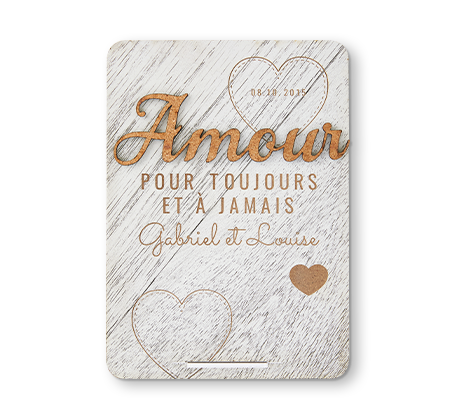Amour Desktop Card - Wood