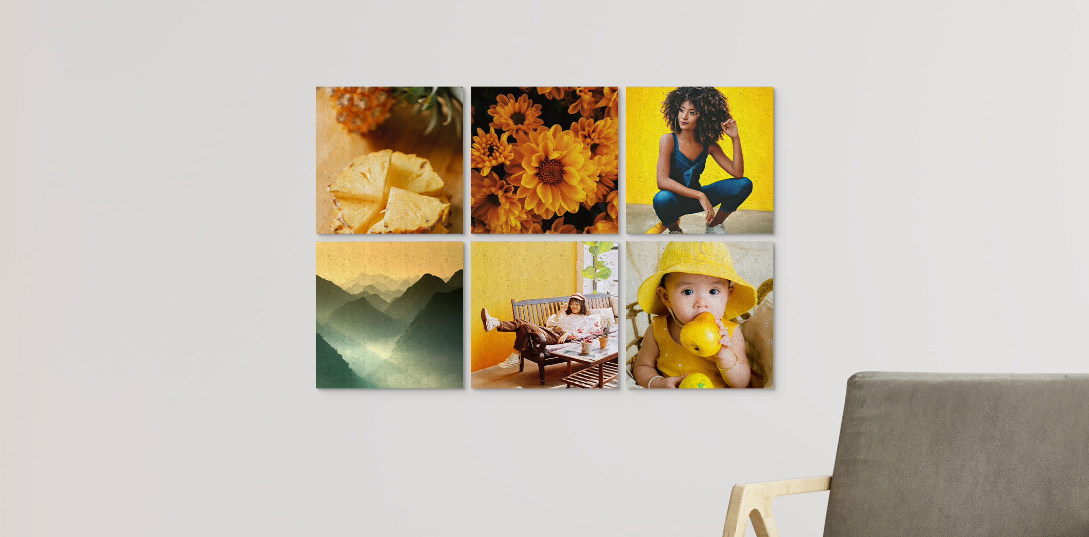 Photos sur toile économiques de 12 x 12 po  - Ensemble de 6