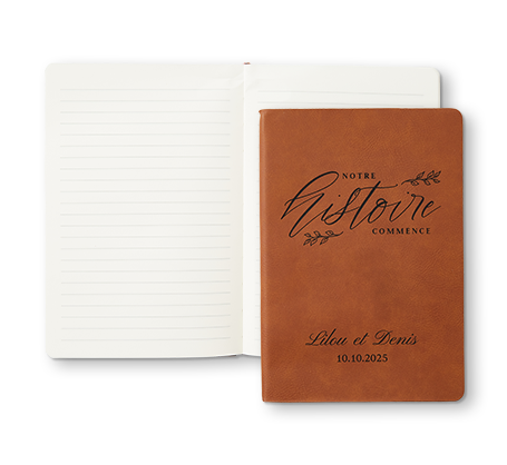 Cahier de notes personnalisé brun pâle