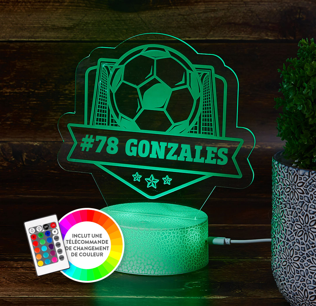 Panneau à DEL personnalisé blanc craquelé - Soccer