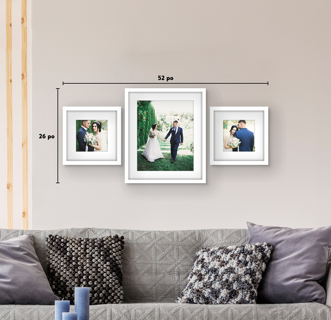 8 x 8 po blanc (2) et 16 x 20 po blanc (1)