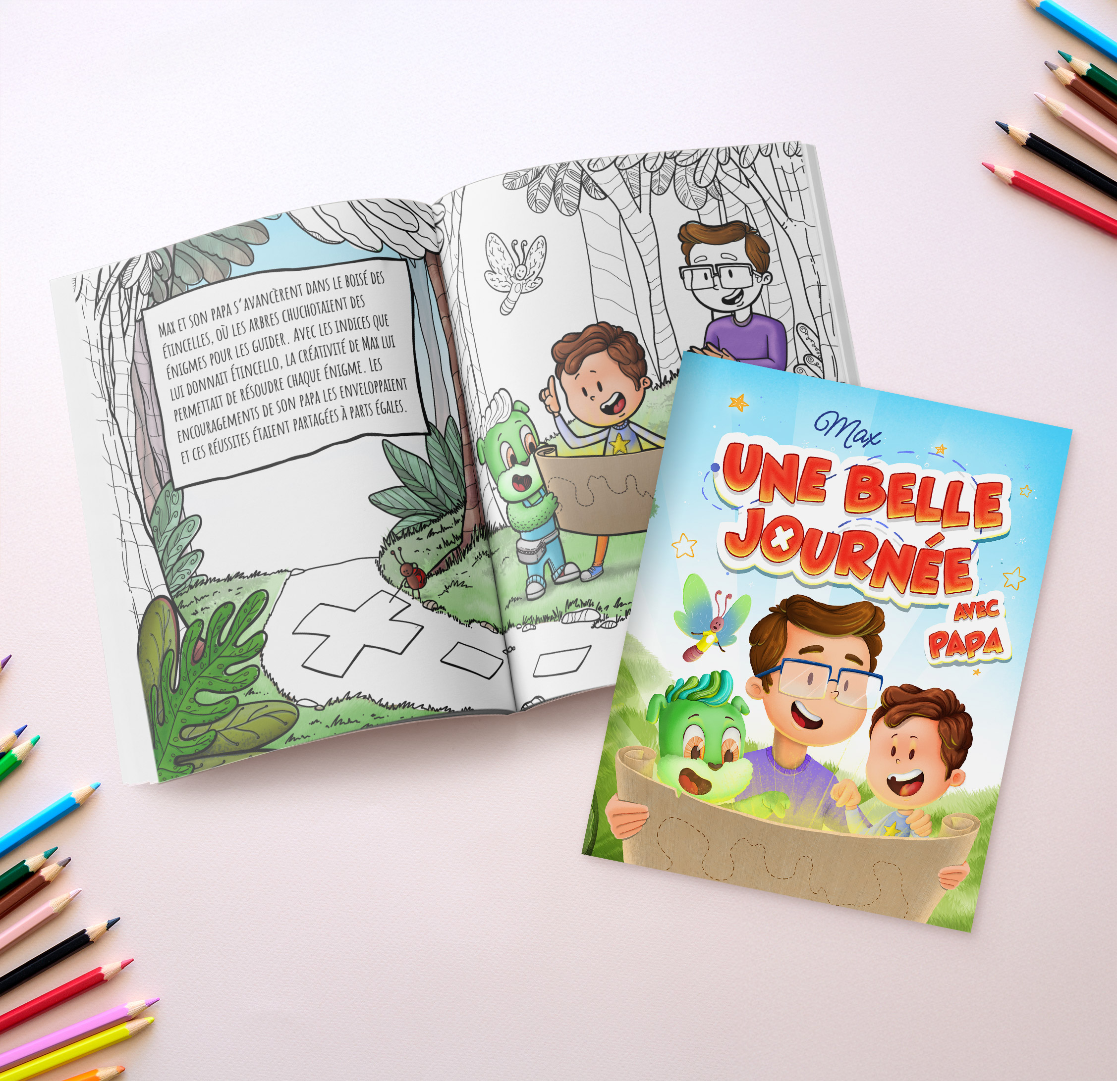 Livre à colorier Monde des étincelles à couverture souple de 8,5 x 11 po